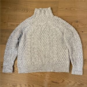 Vince Gray Cable Knit Turtleneck Sweater